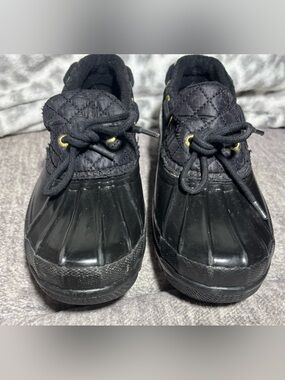 Sperry Women's Black Quilted Duck-Style Boots - Top Sider, Size 8